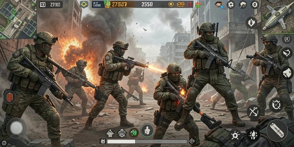 Screenshot gameplay <strong>2757</strong> menunjukkan aksi pertempuran strategis yang intens.