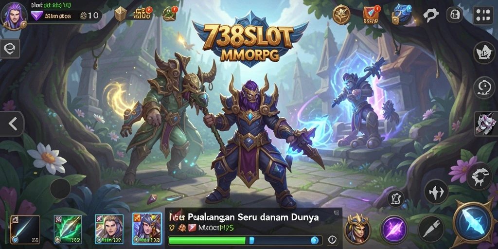 Tampilan menarik dari gameplay MMORPG 738SLOT yang mendebarkan.