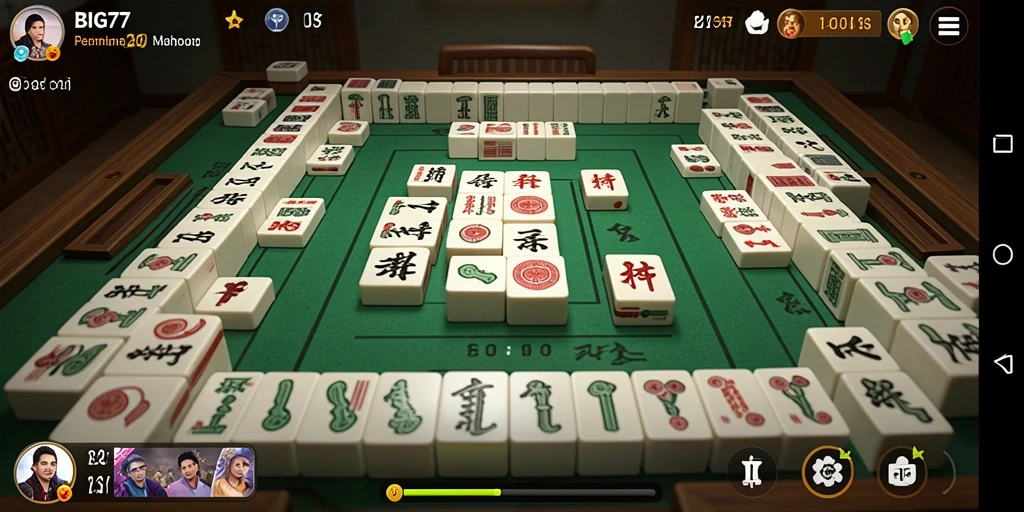 Tampilan gameplay seru dari BIG77 yang menguji strategi Mahjong.