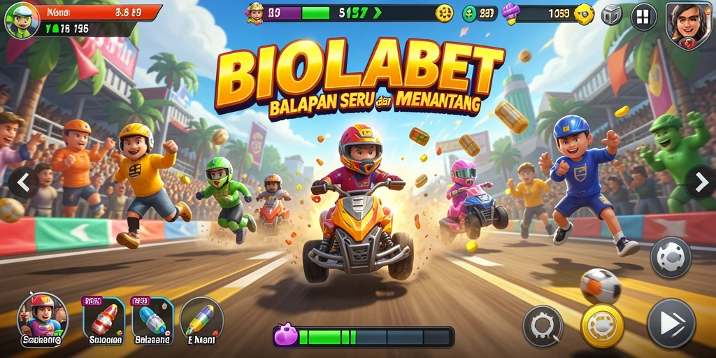 Gameplay seru dengan mobil balap yang keren di BIOLABET.