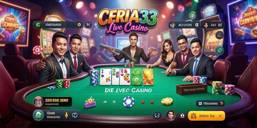 Tampilan gameplay Live Casino yang mendebarkan di CERIA33.