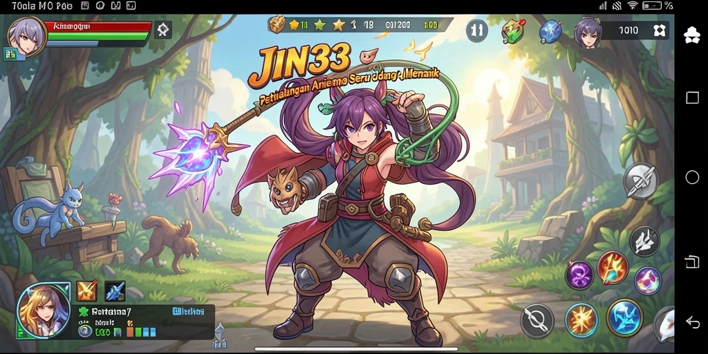 Tampilan gameplay Anime JIN33 yang seru dan penuh warna.