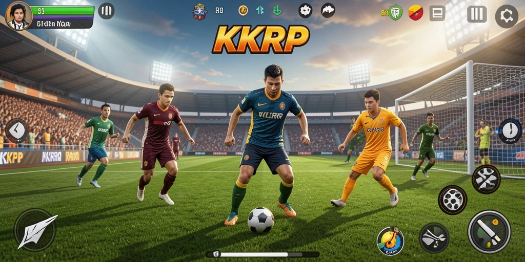 Tampilan gameplay KKRP dengan aksi olahraga yang mendebarkan.