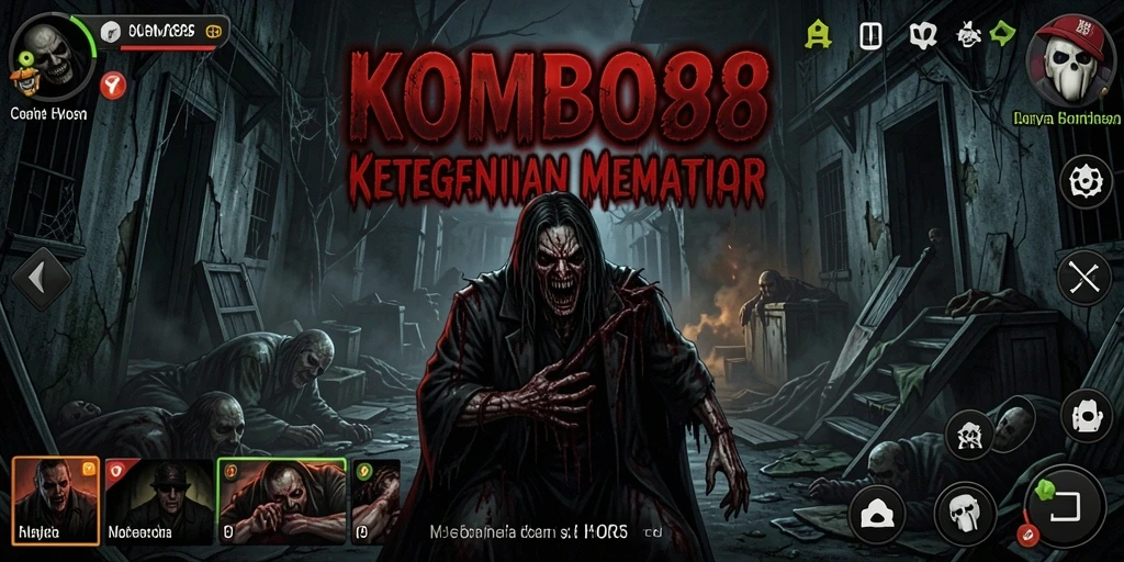 Tangkapan layar KOMBO88 menampilkan suasana tegang dan mencekam saat menjelajahi dunia horror.