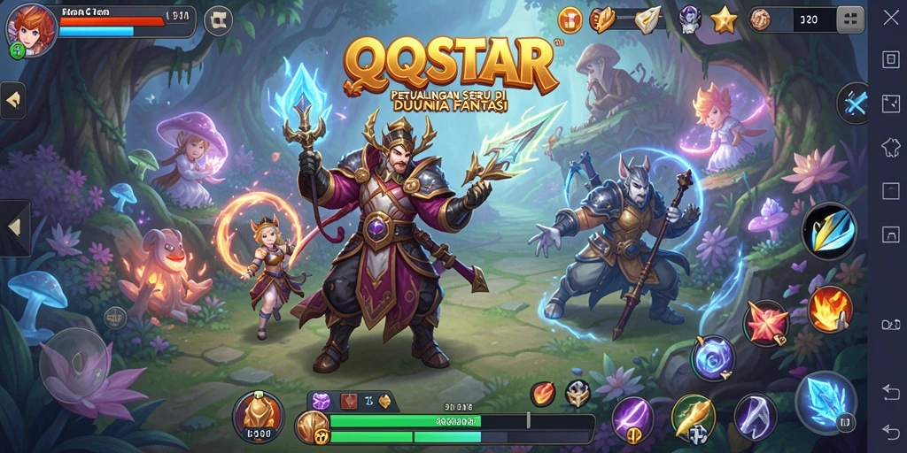 Screenshot tampilan gameplay <strong>QQSTAR</strong> yang menampilkan perjalanan petualangan yang seru.