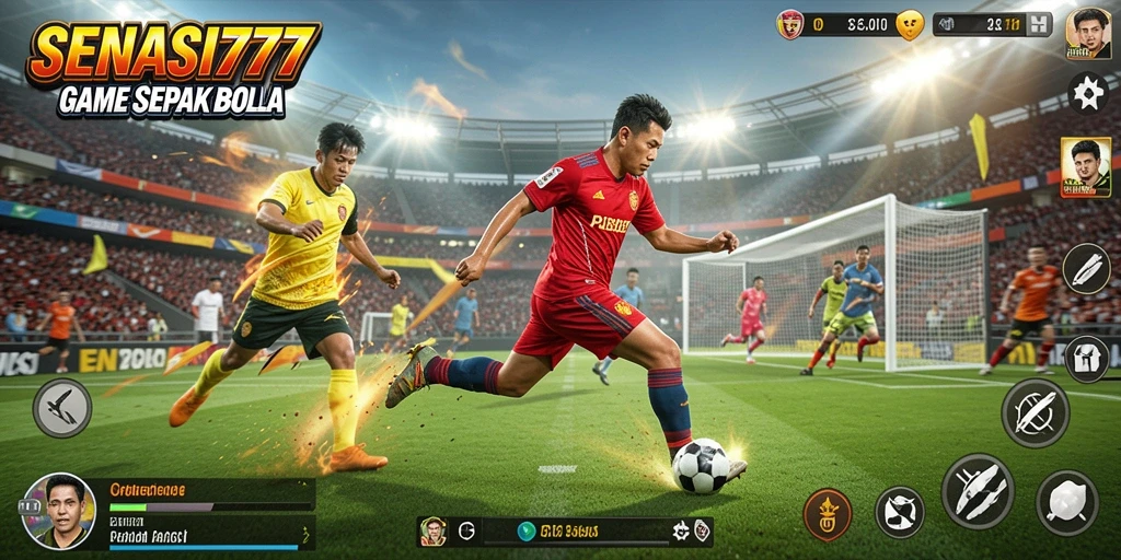 Tampilan interaktif permainan sepak bola yang memukau.