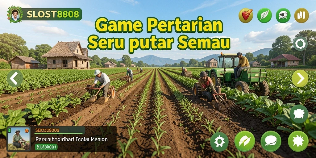 Gameplay yang menantang dalam SLOST8808 dengan berbagai aktivitas pertanian.