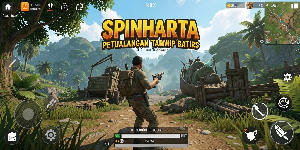 Tampilan gameplay Open World SPINHARTA yang memukau dan mengesankan.